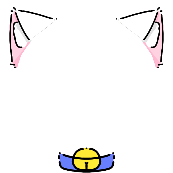 blue collar white cat ears Decoration